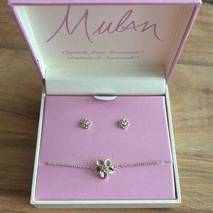 Disney Mulan Earring and Necklace set (for kids) with Swarovski crystals